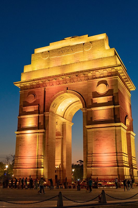 The India Gate is a war memorial located at Kartavya path, New Delhi, India