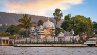 Jag Mandir an ancient palace built in the year 1628 on an island in the Lake Pichola at Udaipur, Rajasthan India; Shutterstock ID 2042471138; purchase_order: -; job: -; client: -; other: -