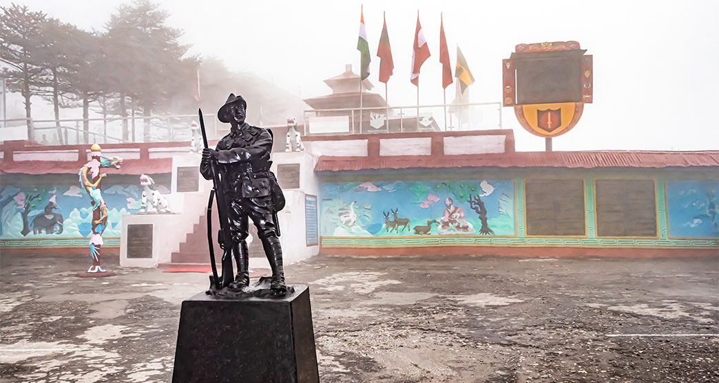 war memorial for martyr solder at morning image is taken at Jaswant Garh War Memorial tawang india.