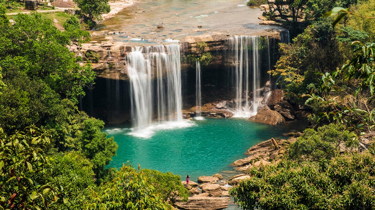 Beautiful Krangsuri waterfalls near Jowai Meghalaya