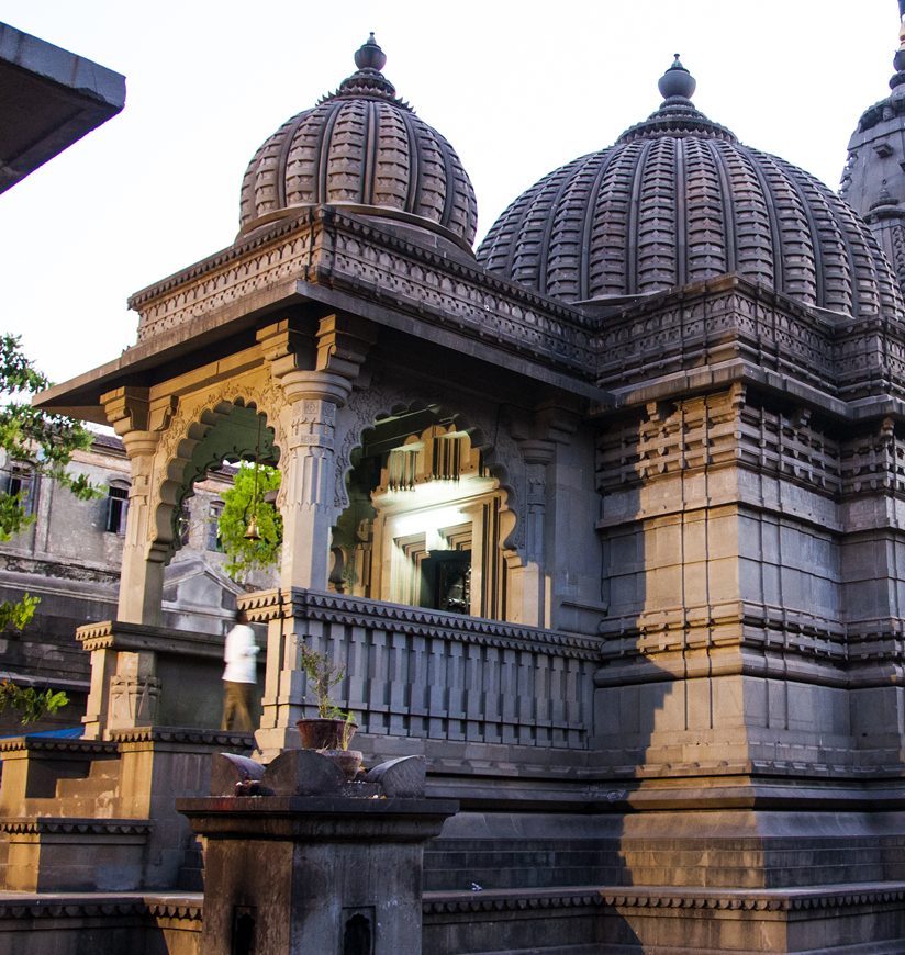 NASHIK, MAHARASHTRA, INDIA 23 MARCH 2015 : Unidentified devotee at Kalaram Temple, The Kalaram Temple is an old Hindu shrine dedicated to Rama in the  Nashik city, Maharashtra, India