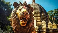 The Indian Lion Statue & in the backside the famous Kamakhya Temple; Shutterstock ID 1606315597; purchase_order: -; job: -; client: -; other: -