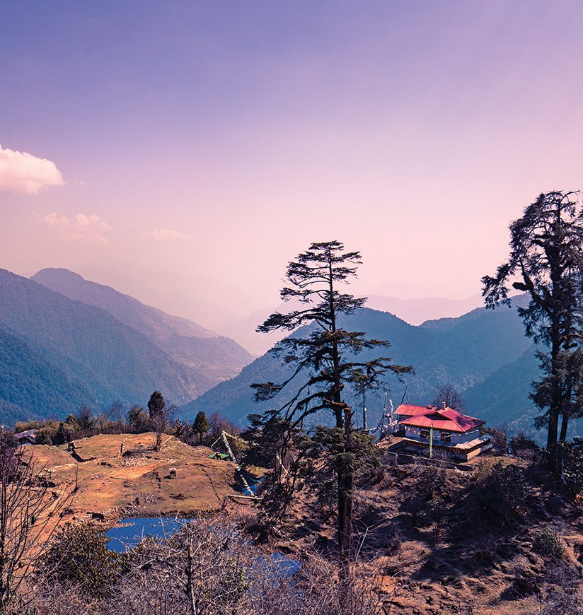 Thsoka Monastery, also spelled Tsoka, is a remote Tibetan settlement and camping stop for trekkers located in Kanchendzonga National Park, Sikkim. The origional settlers have now been relocated outside the national park, except for one family who now maintain the area and the nearby trekking trails, Sikkim India