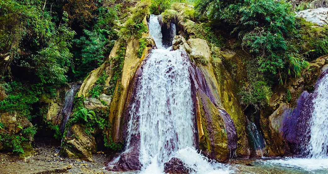 Kempty Falls is a magnificent waterfall nearly 1364m above sea level in the lap a green valley, Uttarakhand, India. The falls are situated on the hilly tracks,13 km from Mussoorie on the Chakrata Road