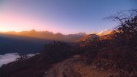 last rays of sun on our trek to Doring, Khangchendzonga National Park. 