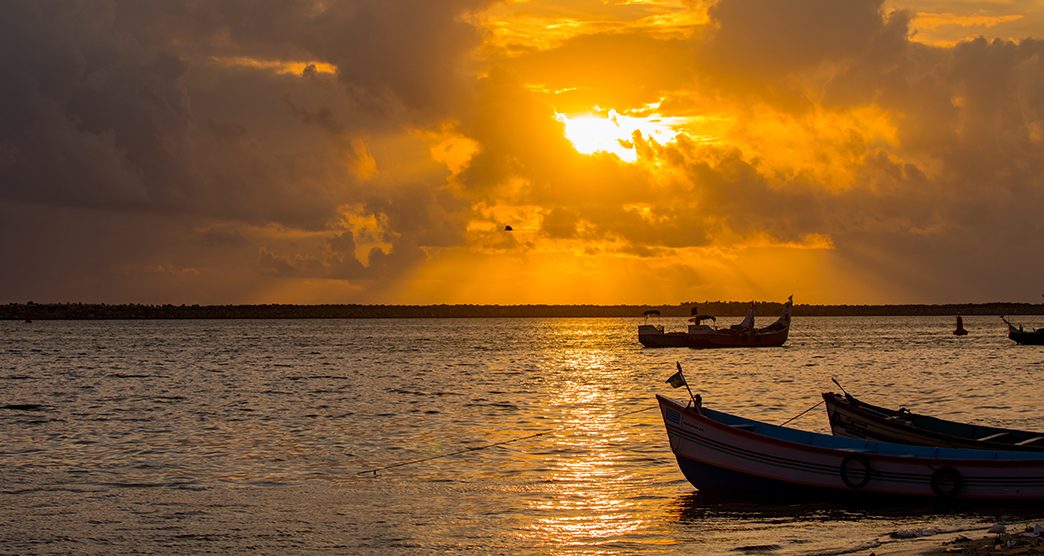 Sunset at Thangaserry Beach, Kollam, Kerala, India