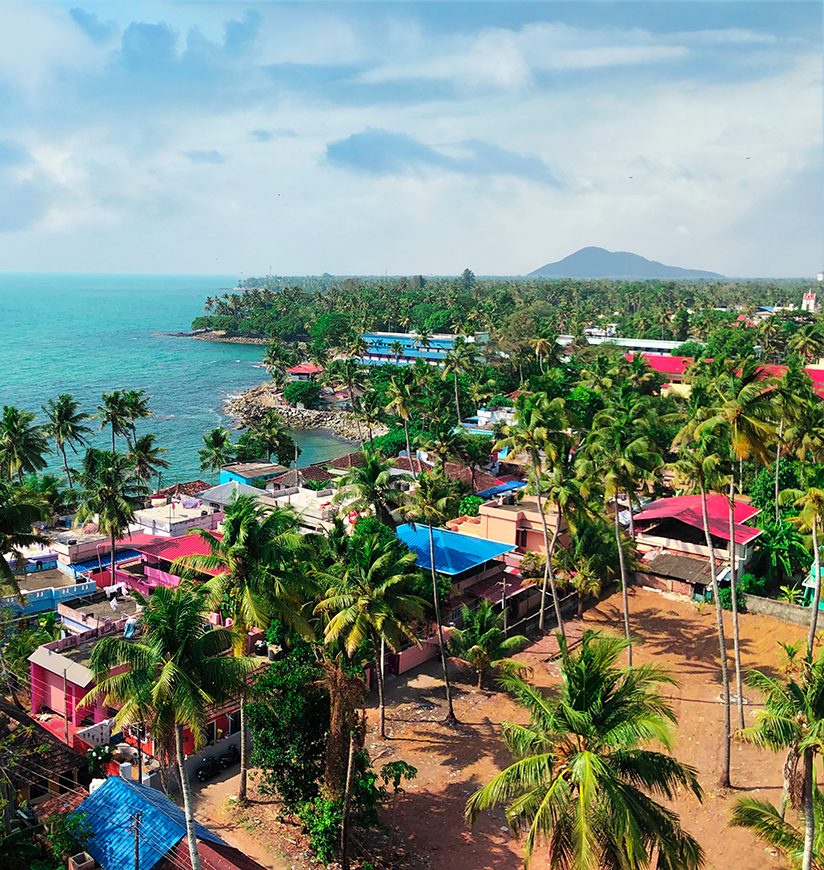 The aerial view of kollam city. Kerala. Gods own country.