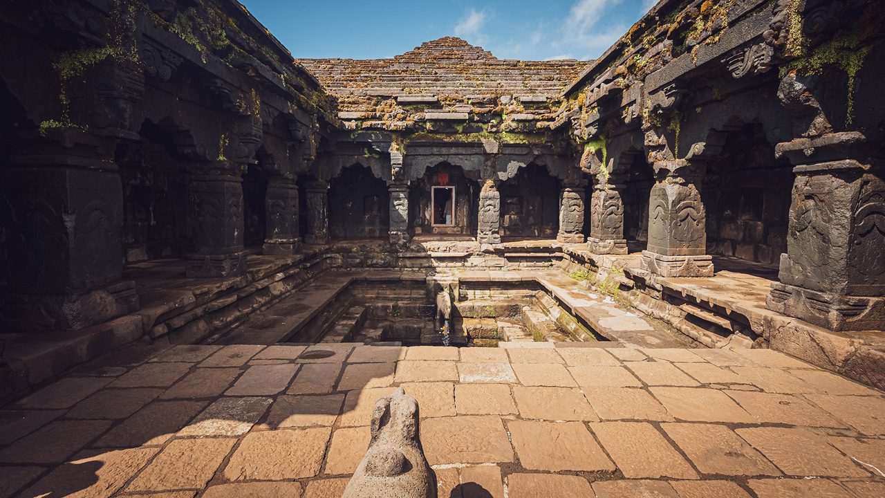 The very old Krishnabai temple of lord Shiva, at old Mahabaleshwar, India