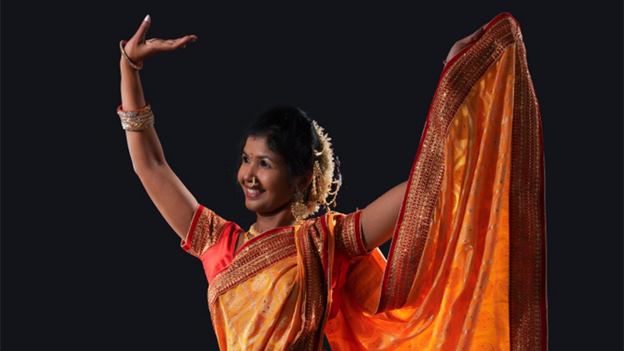 Indian Lady performing local folk dance  called lavani