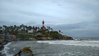 Kovalam beach and light house, Thiruvananthapuram Kerala, seascape view