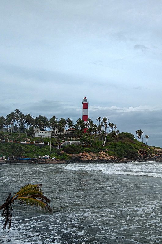 Kovalam beach and light house, Thiruvananthapuram Kerala, seascape view