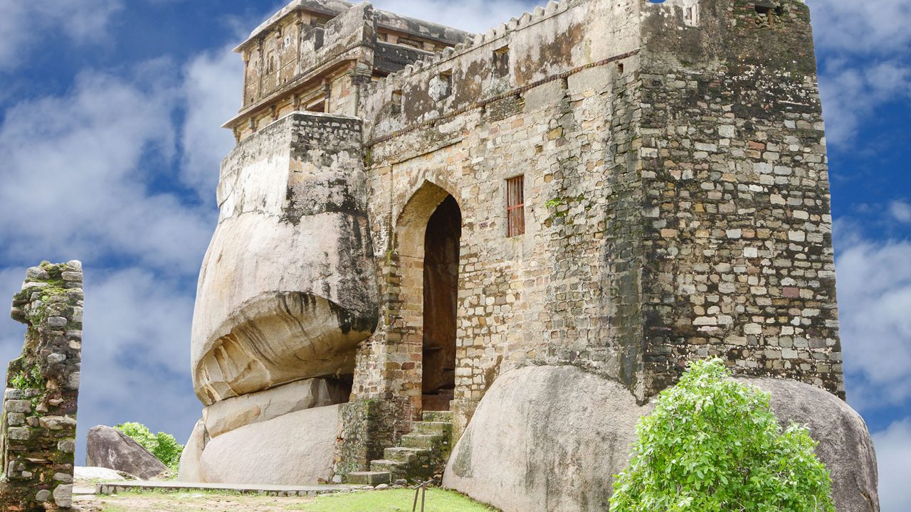 Ancient Madan Mahal, a view towards east, Jabalpur, India