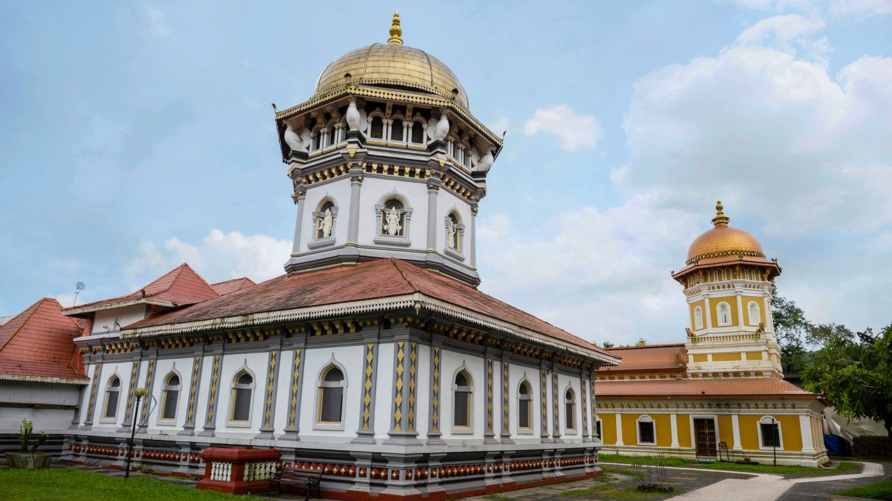 Shri Mahalasa Narayani Temple a Hindu temple to the goddess Mahalasa, she is identified with Mohini, the female avatar of the god Vishnu,  Mardol, Ponda, Goa, India; Shutterstock ID 2207850403; purchase_order: -; job: -; client: -; other: -