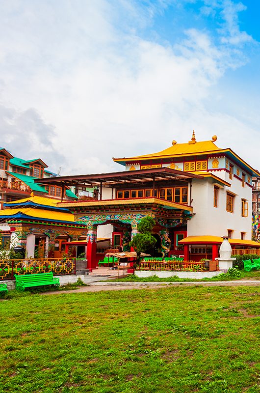 Buddhist Monastery and Temple in Manali town, Himachal Pradesh state of India