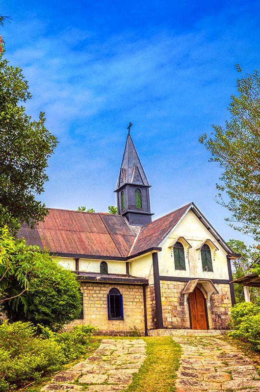 Church of Epiphany. Mawlynnong village, Meghalaya, North East India. It was declared the cleanest village in India.