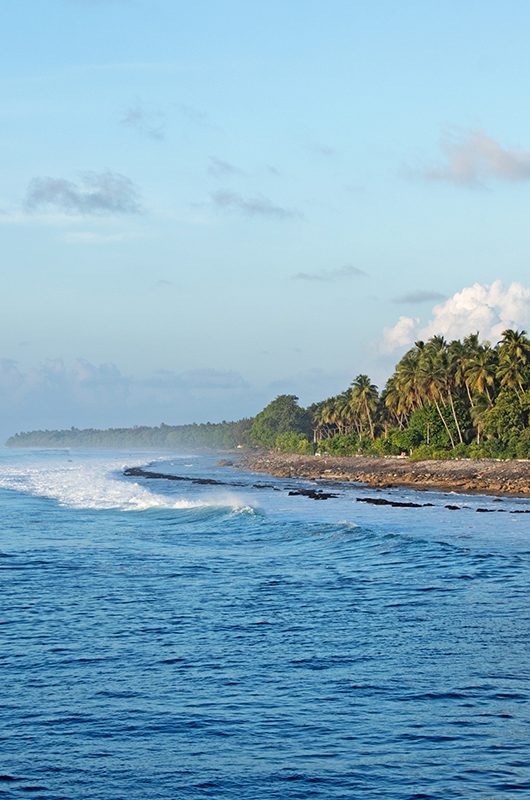 beautifull blue sky and clear sea on minicoy island of  lakshadweep