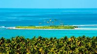 Areal view of southern end of Minicoy island lakshadweep 