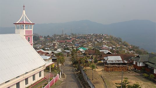 A panoramic view of the Mopungchuket Village, Nagaland