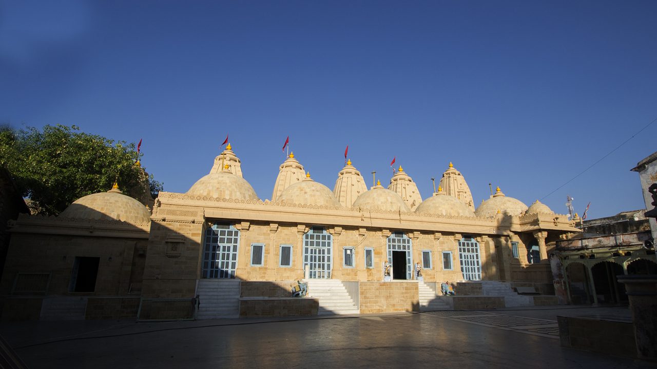 Hindu Temple at Narayan Sarovar, pilgrimage for Hindus on the Kori Creek. It is located in Lakhpat taluka of Kutch district, Gujarat, India. ; Shutterstock ID 619246052; purchase_order: -; job: -; client: -; other: -