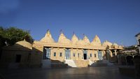 Hindu Temple at Narayan Sarovar, pilgrimage for Hindus on the Kori Creek. It is located in Lakhpat taluka of Kutch district, Gujarat, India. ; Shutterstock ID 619246052; purchase_order: -; job: -; client: -; other: -