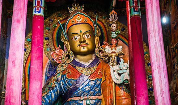 Statue of Guru Padmasambhava. Hemis gompa, Ladakh, India