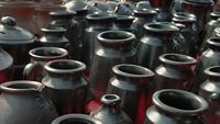 Black pottery, pots and vases and vessels of Uttar Pradesh, India