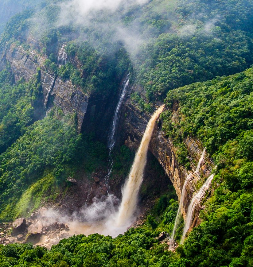 Magnificent View of Nohkalikai Falls,Meghalaya,INDIA