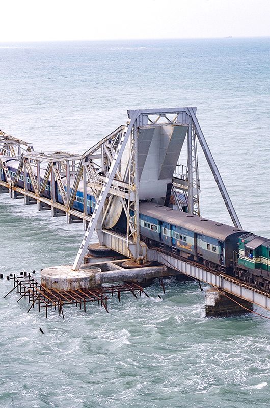 Pamban Bridge, Tamil Nadu, India...