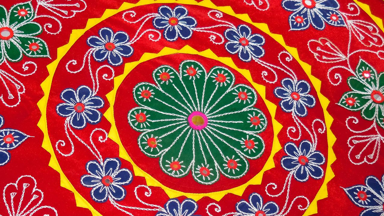 Pipli applique traditional handmade folk art work on cloth, Pipili Orissa,India,Asia