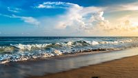 Puri, Orissa, India. beach at the time of Sunset.