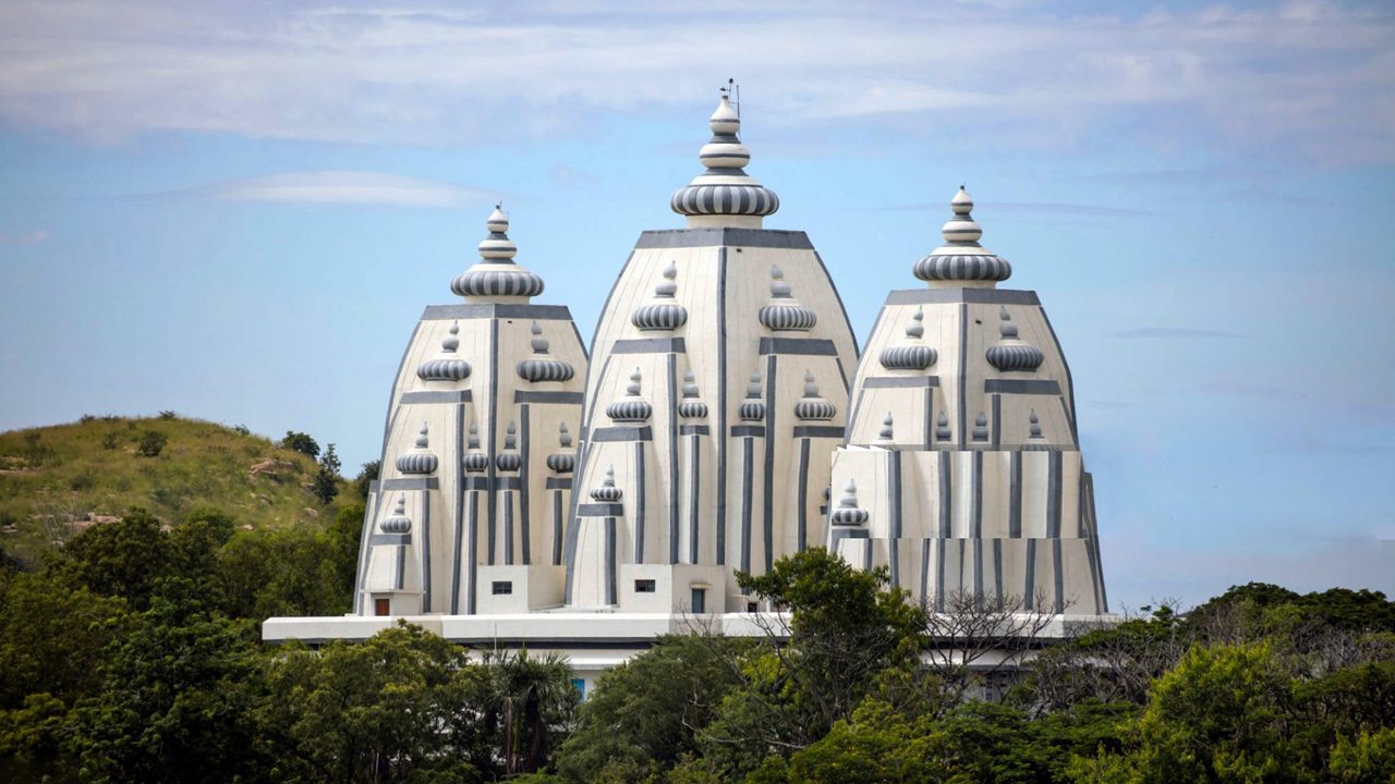 PUTTAPARTHI, INDIA - 01st November 2019 - Landscape of Spiritual Museum at the Sathya Sai Baba University Institute of Higher Learning, Puttaparthi, Andhra Pradesh, South India.