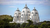 PUTTAPARTHI, INDIA - 01st November 2019 - Landscape of Spiritual Museum at the Sathya Sai Baba University Institute of Higher Learning, Puttaparthi, Andhra Pradesh, South India.