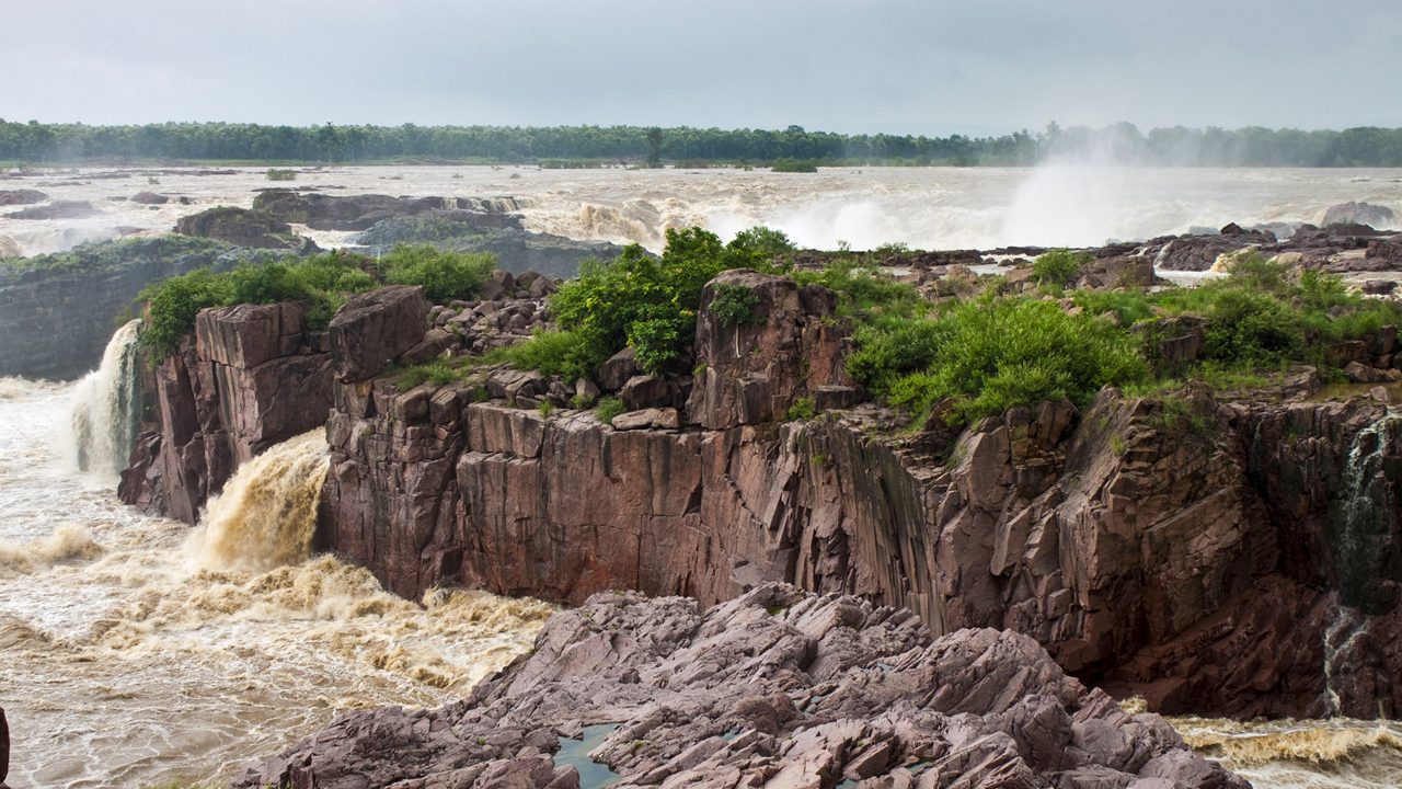 Raneh falls during monsoon period, India