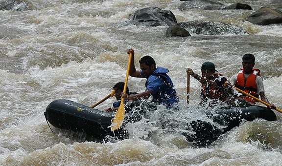Young boys take part in Rafting course conducted by Explorer Club in association with Assam Tourism at Umtru River 40 km away from Guwahati city, northeast India on Sunday, July 23, 2006. The course is a part to promote adventure tourism in Assam and other parts of northeast India which has high potential to promote adventure tourism.                                 