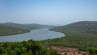 View of Savitri River on the way to Velas beach in Raigad district,Maharashtra,India