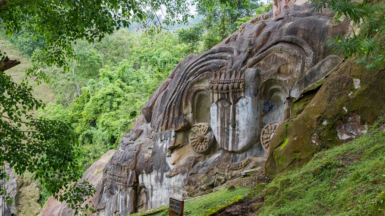 Unakoti a hindu archaeological site of bas relief structures from the ninth century. A must visit tourist destination in Tripura state of India.
