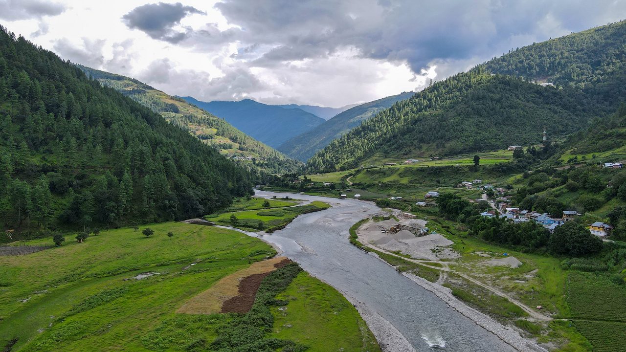 Beautiful lush green Sangti Valley, West Kameng, Arunachal Pradesh, India