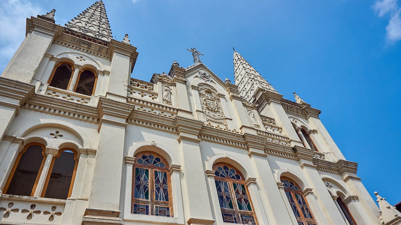 Exterior of the famous Santa Cruz Basilica in Kochi, India                               ; Shutterstock ID 437223703; purchase_order: -; job: -; client: -; other: -