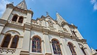 Exterior of the famous Santa Cruz Basilica in Kochi, India                               ; Shutterstock ID 437223703; purchase_order: -; job: -; client: -; other: -