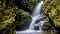 A view of the Seven Sister waterfall on the way to Lachen from Gantok, Sikkim, India