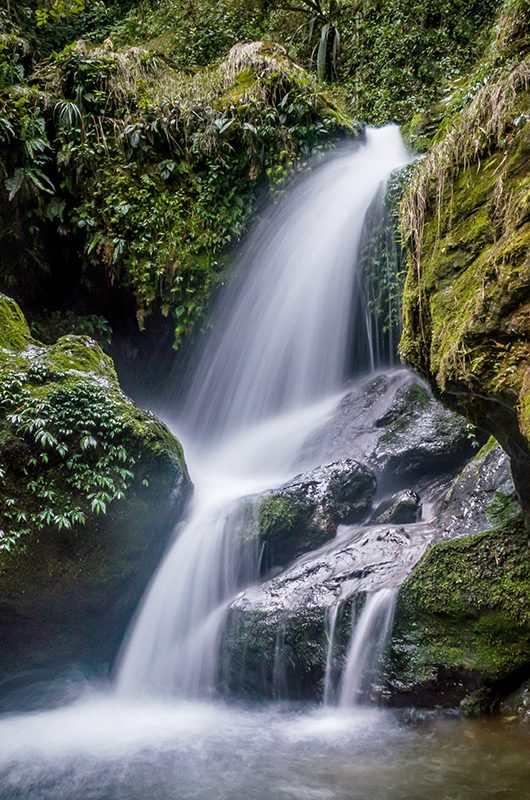 A view of the Seven Sister waterfall on the way to Lachen from Gantok, Sikkim, India