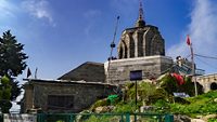  Srinagar,12,April ,2016,Kashmir India: Low angle side  view of ancient Shankaracharya temple against blue sky  background with  exit steps and tourists  ,Srinagar ,Jammu and Kashmir, India,Asia; Shutterstock ID 1116057143; purchase_order: -; job: -; client: -; other: -