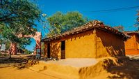 Indian folk village Shilpgram, traditional house in Udaipur, India