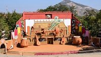 Udaipur, rajasthan - January 14, 2018 - Stage of shilpgram festiwal (Shilpgram utsav in hindi) in udaipur, rajasthan, Various performance happens here during festiwal season. Well known tourist place