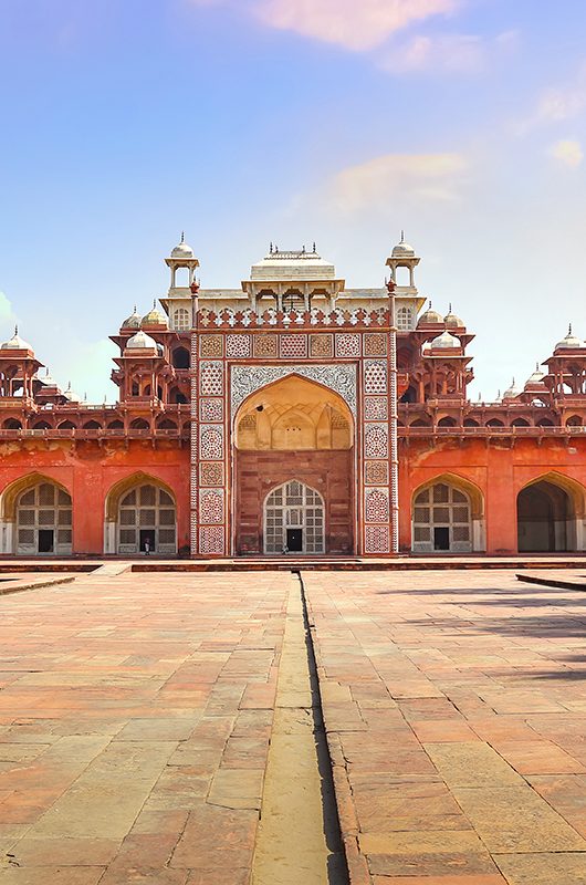 Akbar Tomb at Sikandra Agra is a classic Mughal architecture masterpiece designated as a UNESCO World Heritage site