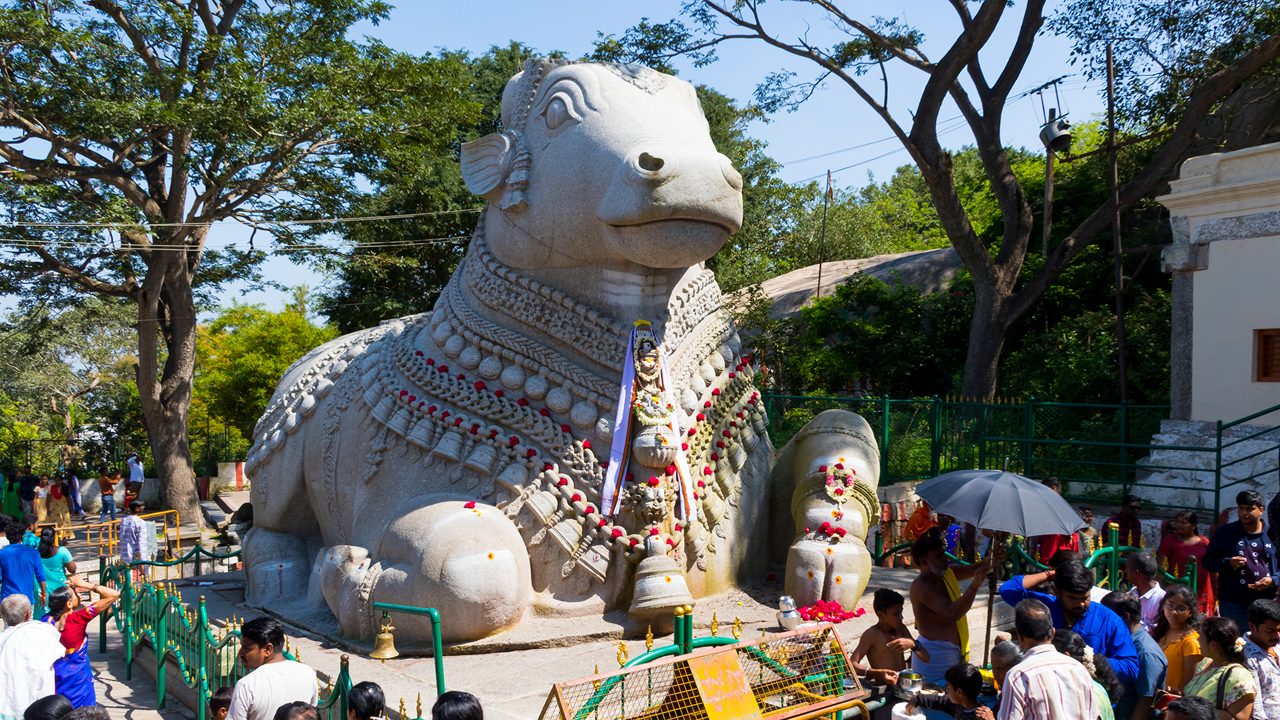 MYSORE, KARNATAKA, INDIA - OCTOBER 22, 2018: Sri Chamundeshwari Devi Temple