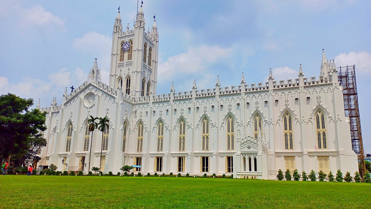 St. Paul's Cathedral is a Church of North India (CNI) cathedral of Anglican background in Kolkata, West Bengal, India, noted for its Gothic architecture and dedicated to Paul the Apostle.; Shutterstock ID 2270951193; purchase_order: -; job: -; client: -; other: -