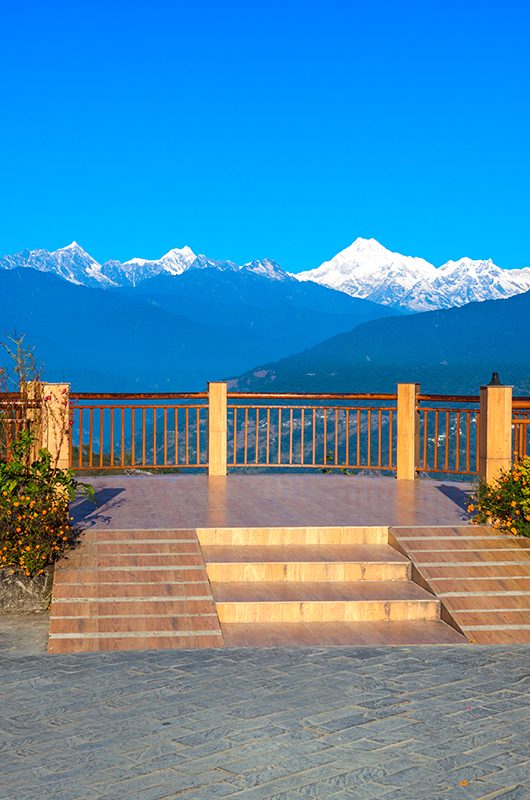 Kangchenjunga view from the Tashi Viewpoint in Gangtok, Sikkim state of India