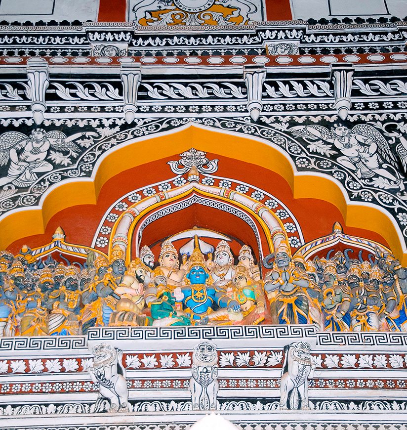 Mural in Durbar Hall, Thanjavur Maratha Palace, Tanjore, Tamil Nadu