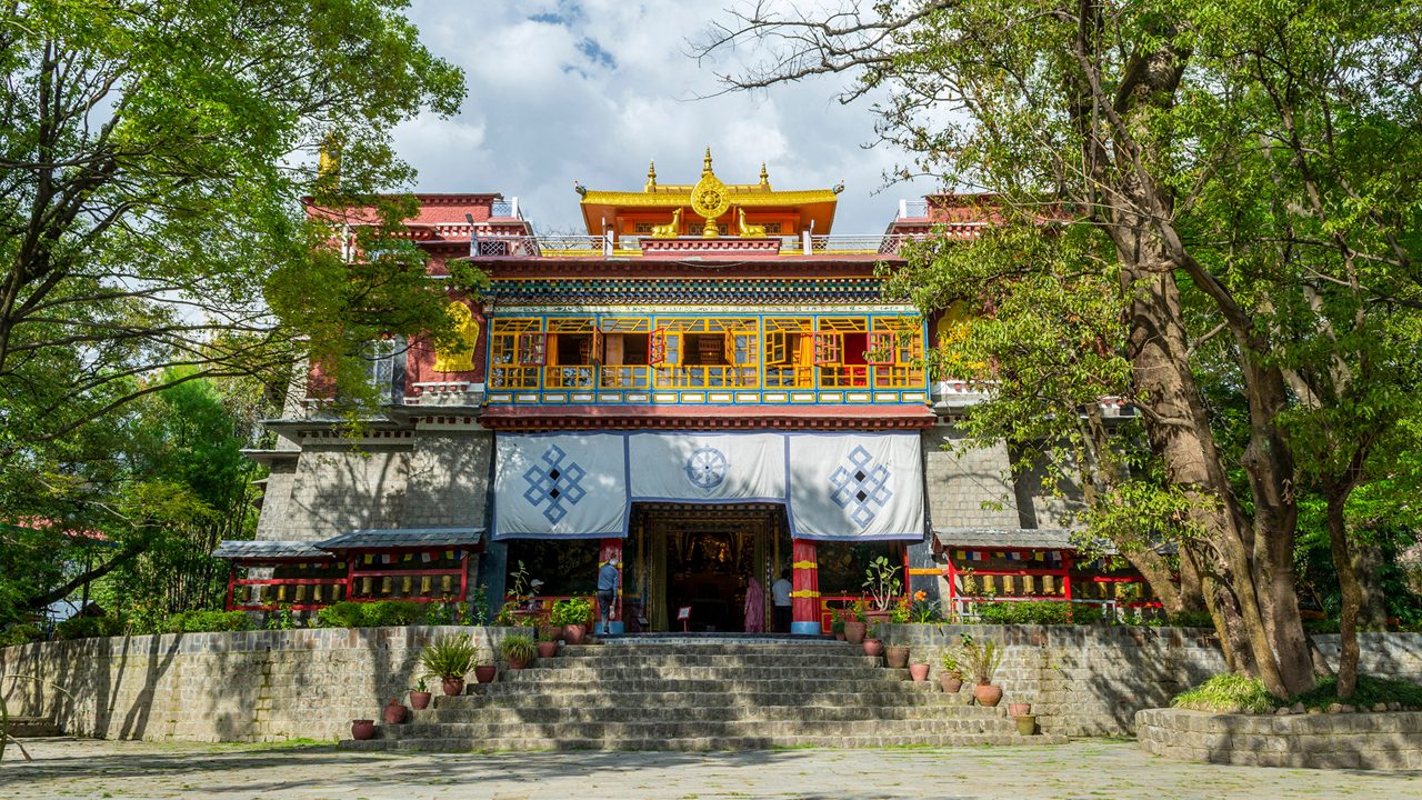 Front of Norbulingka Monastery, Dharamshala, Himachal Pradesh, India